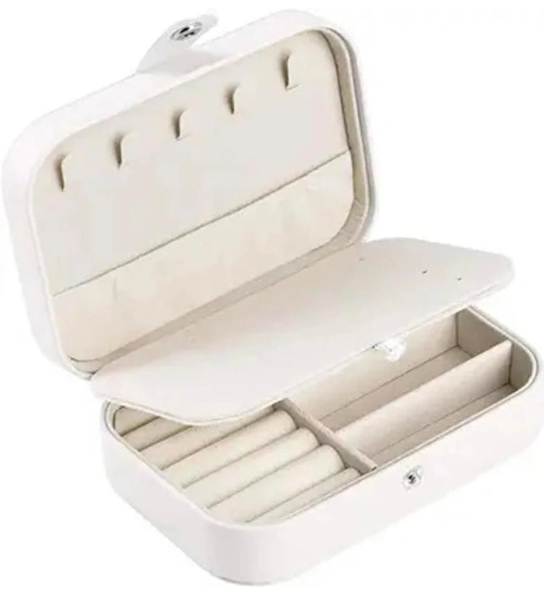 Aibzi Jewellery Case, Earring Organizer Box, Mini Jewellery Box, Portable Jewelry Box Storage For multicolor Jewellary Vanity Box (Pink) - Image 2