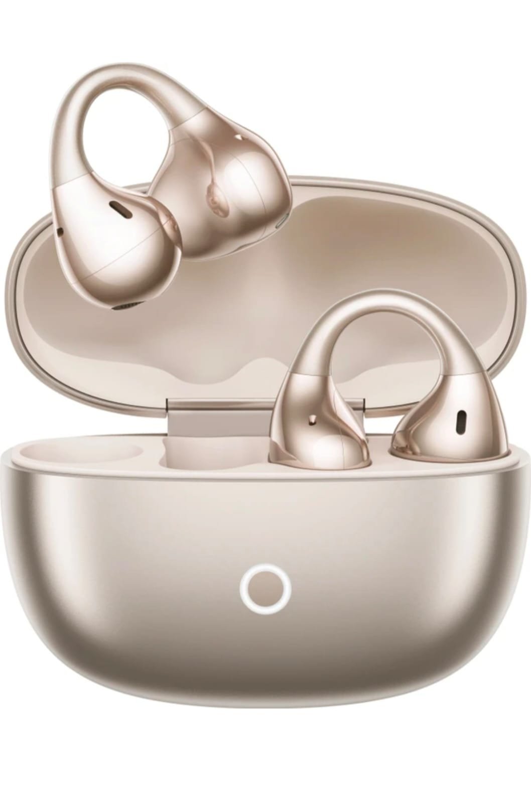 Buds Clip, Paper-Lightweight, AI Dual-Mic ENC, 11mm Dual Magnet, 36H Battery, IP55 Bluetooth Headset (Titanium Gold, True wireless)