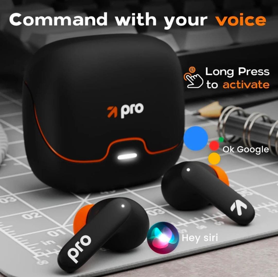 Goboult Z40 Pro with 100Hr, 4 Mic ENC, Scratch Proof, Rubber Grip, 5.3v Bluetooth Headset (Midnight, True Wireless) - Image 7