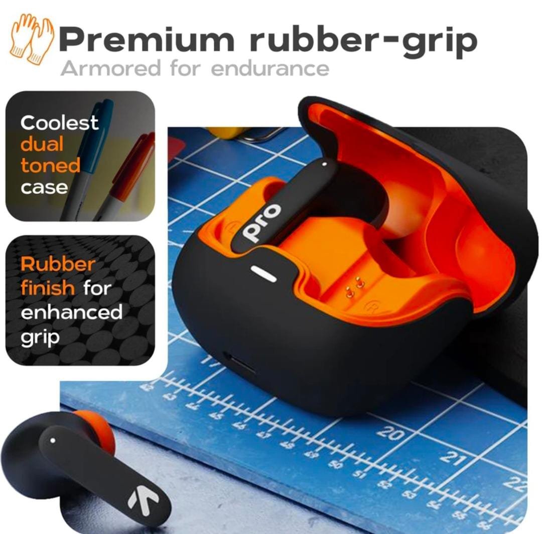 Goboult Z40 Pro with 100Hr, 4 Mic ENC, Scratch Proof, Rubber Grip, 5.3v Bluetooth Headset (Midnight, True Wireless) - Image 8