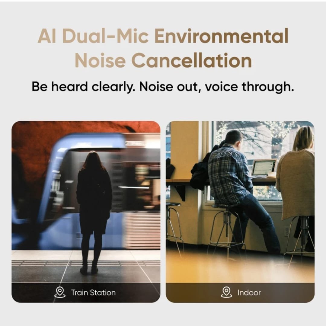 Buds Clip, Paper-Lightweight, AI Dual-Mic ENC, 11mm Dual Magnet, 36H Battery, IP55 Bluetooth Headset (Titanium Gold, True wireless) - Image 8