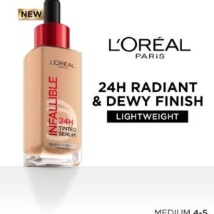 Infallible 24H Tinted Foundation with Hyaluronic Acid - 4-5 MEDIUM Foundation (Beige, 30 ml)