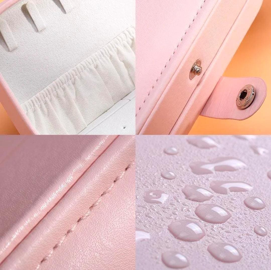 Woozy Jewellery Set Case, Earring Organizer Box, Mini Jewellery Storage Box Jewellery Vanity Box (Pink) - Image 3