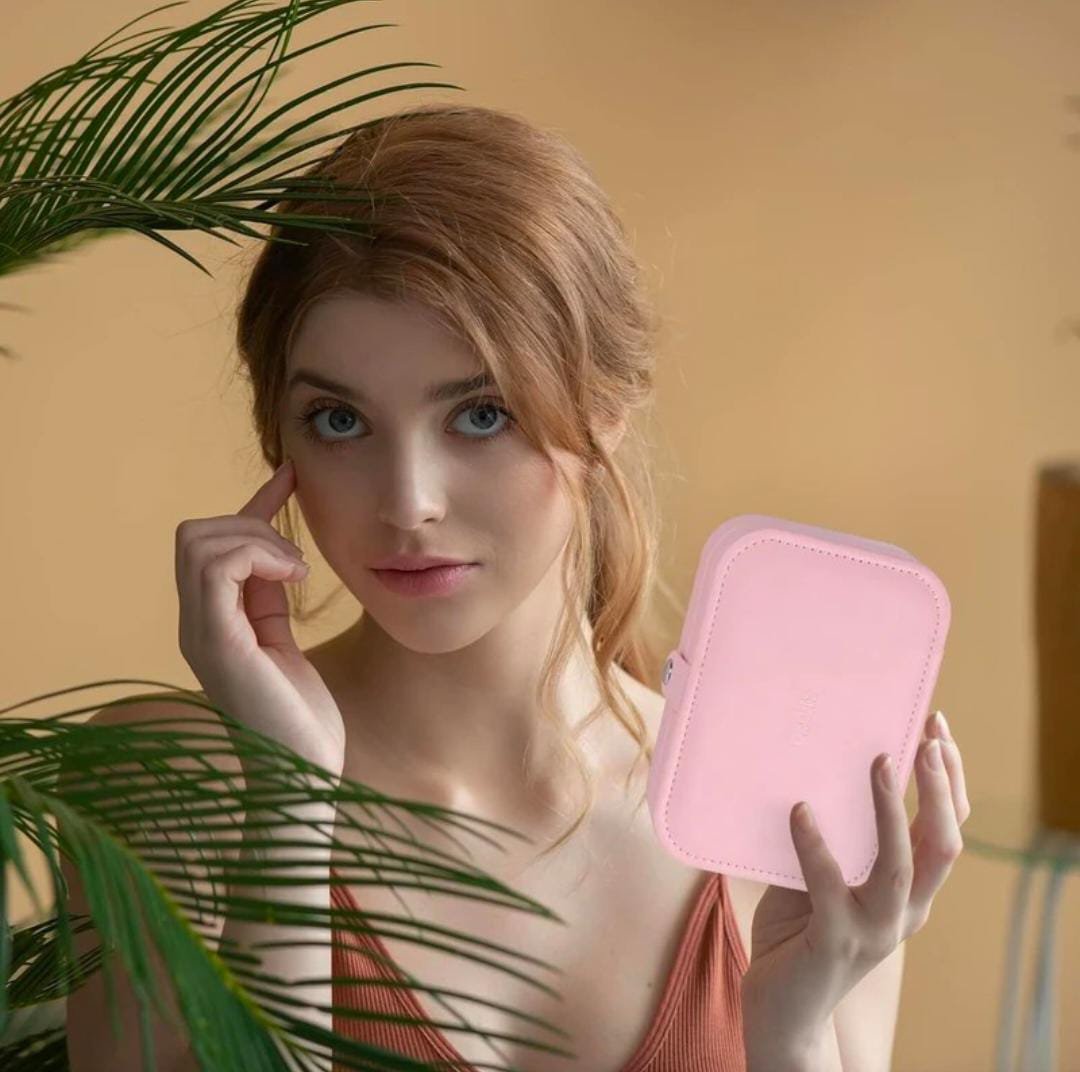 Woozy Jewellery Set Case, Earring Organizer Box, Mini Jewellery Storage Box Jewellery Vanity Box (Pink) - Image 5