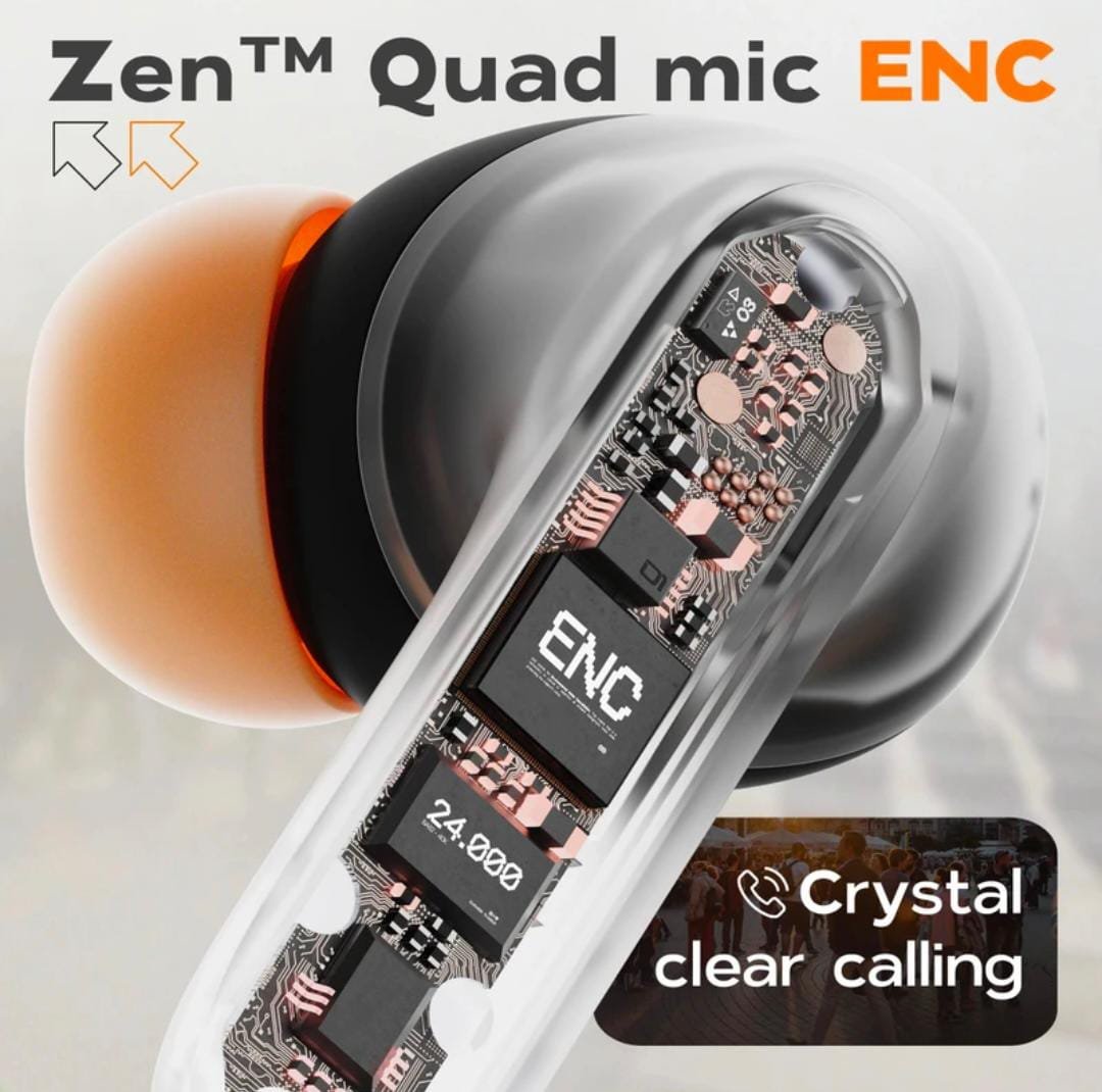 Goboult Z40 Pro with 100Hr, 4 Mic ENC, Scratch Proof, Rubber Grip, 5.3v Bluetooth Headset (Midnight, True Wireless) - Image 11