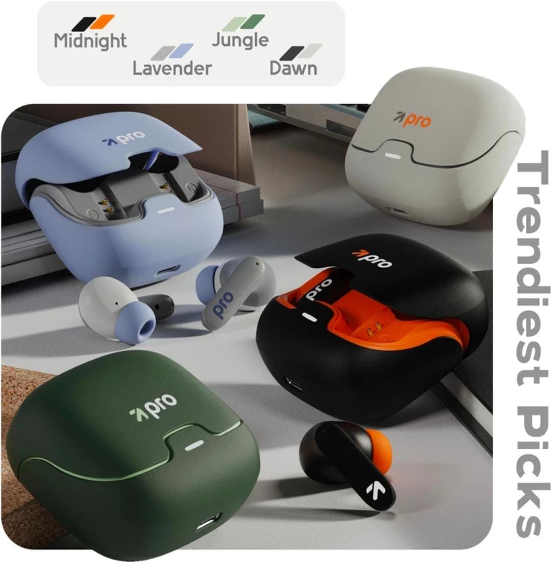 Goboult Z40 Pro with 100Hr, 4 Mic ENC, Scratch Proof, Rubber Grip, 5.3v Bluetooth Headset (Midnight, True Wireless) - Image 10