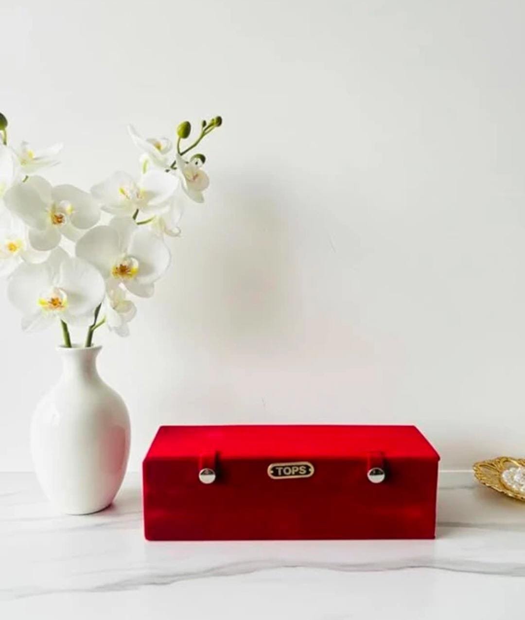 Triock Jewellery Earring Storage Box Hand Carry Folder 16 Tops American Velevt Jewellery Vanity Box (Maroon) - Image 2