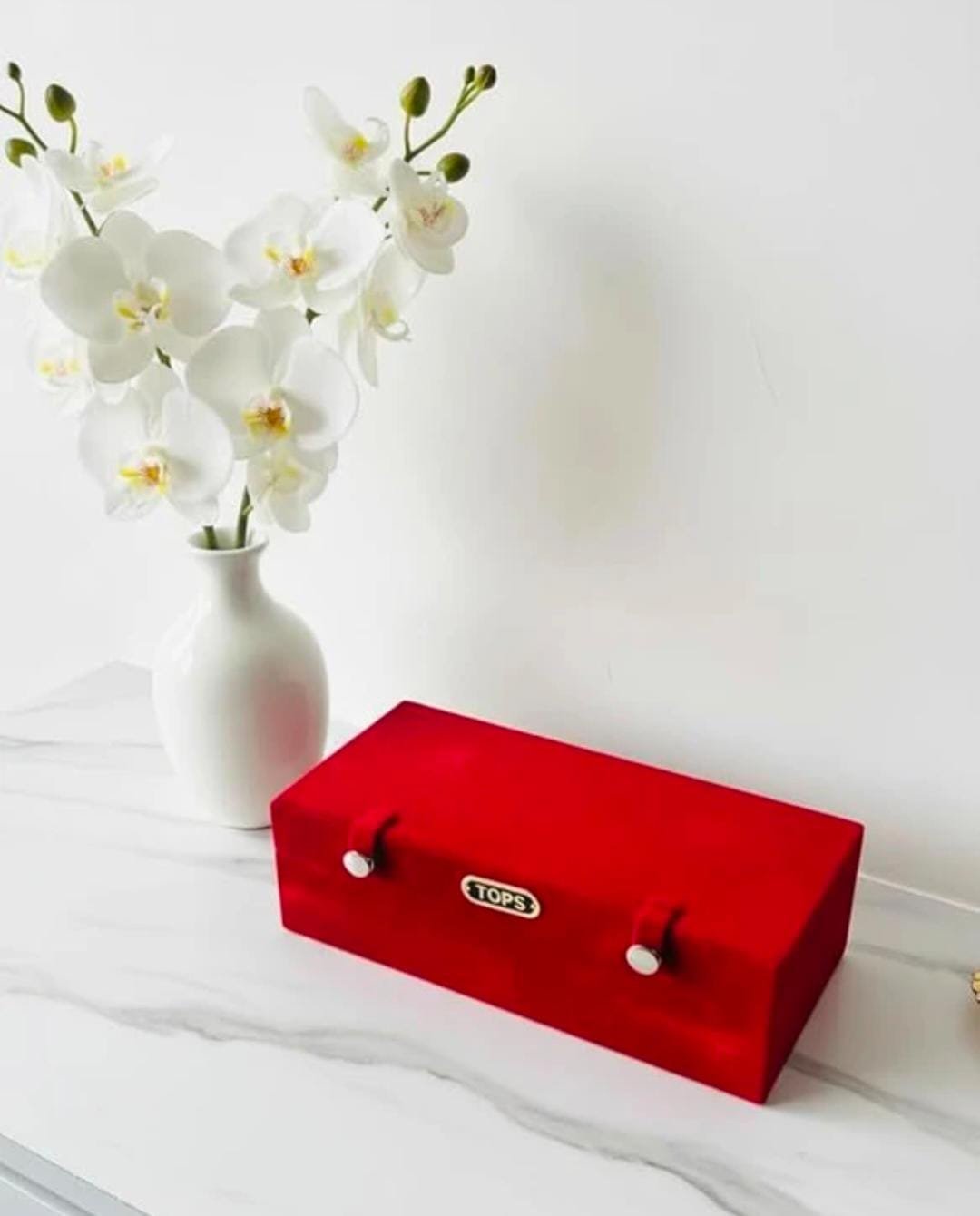 Triock Jewellery Earring Storage Box Hand Carry Folder 16 Tops American Velevt Jewellery Vanity Box (Maroon) - Image 3