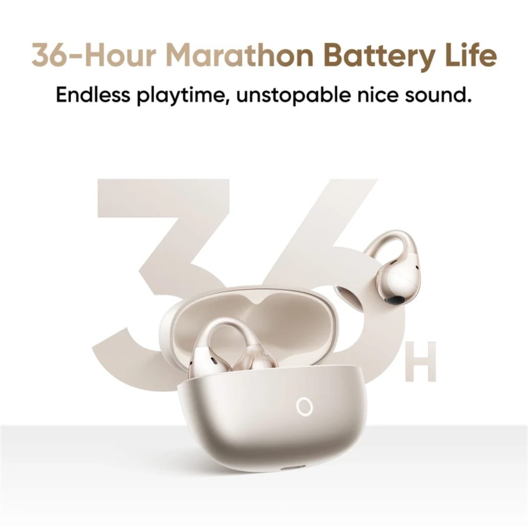 Buds Clip, Paper-Lightweight, AI Dual-Mic ENC, 11mm Dual Magnet, 36H Battery, IP55 Bluetooth Headset (Titanium Gold, True wireless) - Image 9