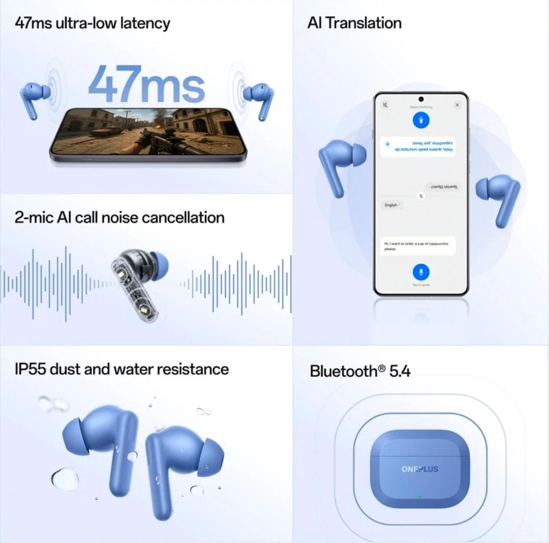 OnePlus Nord Buds 3r TWS Earbud, 10min charge for 8hr Music, 3D Audio, 2-mic call Bluetooth Headset (Aura Blue, True Wireless) - Image 3